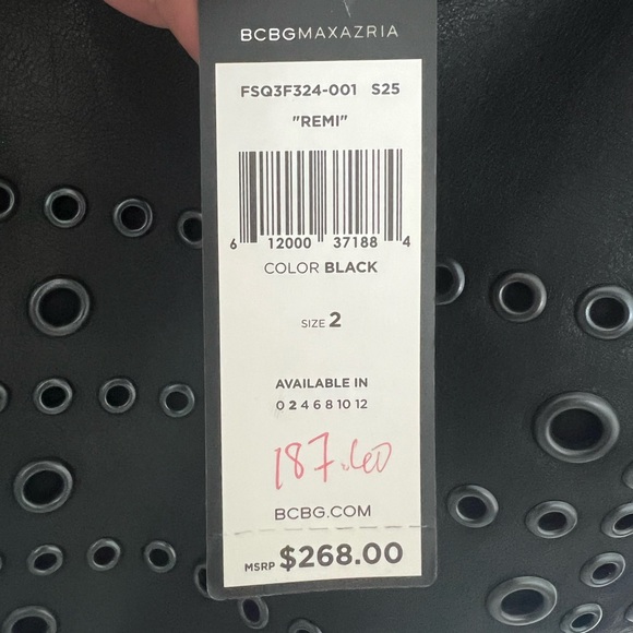 🍭 BCBGMaxAzria Black Leather Mini Skirt size 2 NWT - Picture 5 of 6